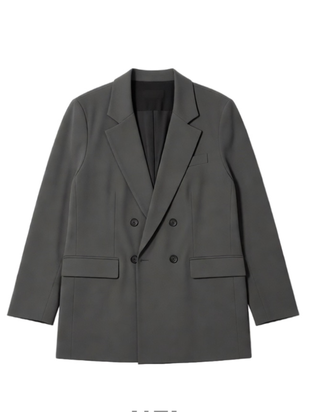 H&M Double-Breasted Blazer in Dark Gray